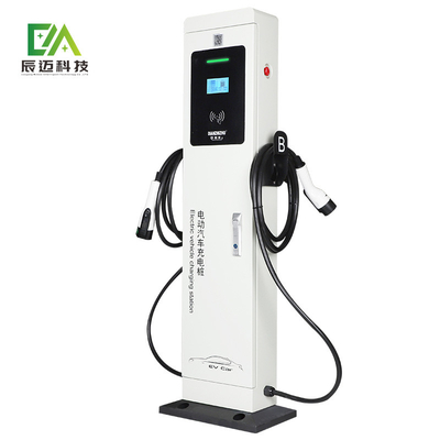 7KW 14KW सिंगल गन / डबल गन कॉलम एसी इलेक्ट्रिक वाहन चार्जिंग ढेर / फर्श-स्टैंडिंग इलेक्ट्रिक वाहन चार्जिंग ढेर