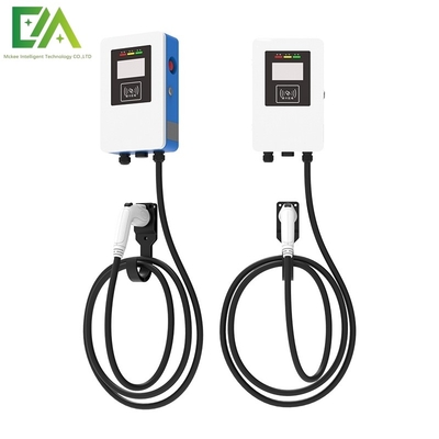 7KW 11KW 22KW ब्लू एंड व्हाइट वाल-माउंटेड इलेक्ट्रिक व्हीकल सिंगल गन एसी चार्जिंग ढेर/पोर्टेबल चार्जर