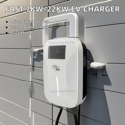 7KW/11KW/22KW AC EV चार्जर IP65 सुरक्षा और 4.3-इंच कलर डिस्प्ले वॉलबॉक्स चार्जिंग स्टेशन के साथ