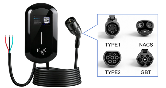 अच्छी कीमत 7kW टाइप 2 पोर्टेबल एसी ईवी चार्जर 8A 32A एडजस्टेबल IP67 220V OCPP 1.6 5m केबल 3.6kg EVSE ऑनलाइन