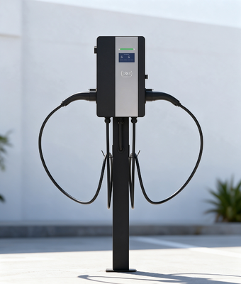 अच्छी कीमत 44kW Dual Gun AC EV Charger Type 1 Floor Standing Column 2x32A CE RoHS FCC Certified Fleet Depot ऑनलाइन