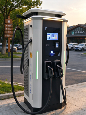 अच्छी कीमत 120kW DC EV चार्जर CCS1 CCS2 CHAdeMO GB/T 200-1000V OCPP 1.6J 10 इंच स्क्रीन फास्ट चार्जिंग स्टेशन ऑनलाइन